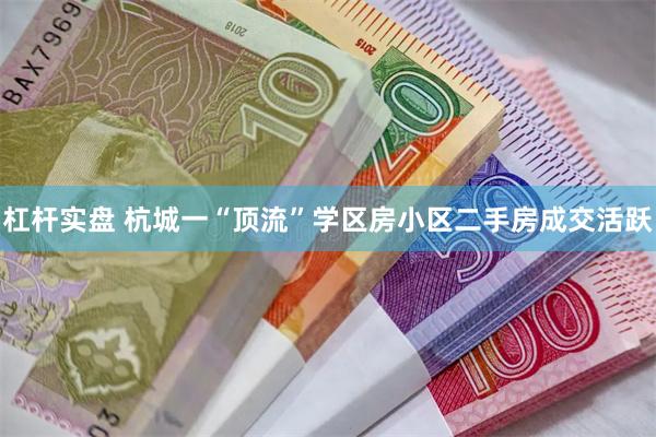 杠杆实盘 杭城一“顶流”学区房小区二手房成交活跃