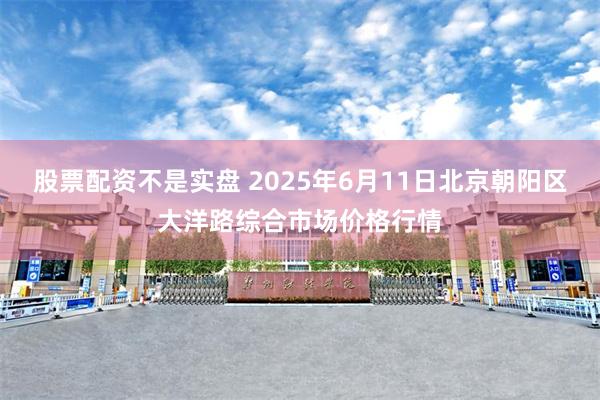 股票配资不是实盘 2025年6月11日北京朝阳区大洋路综合市场价格行情