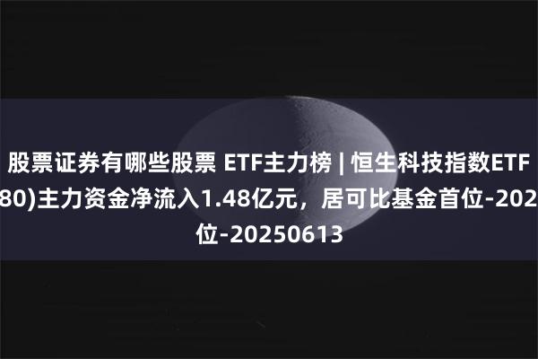 股票证券有哪些股票 ETF主力榜 | 恒生科技指数ETF(513180)主力资金净流入1.48亿元，居可比基金首位-20250613